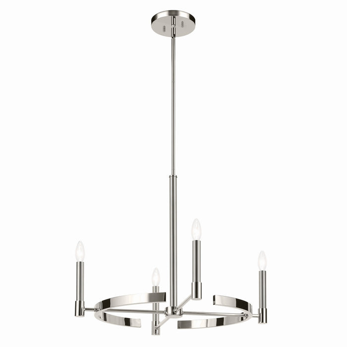 Tolani Four Light Chandelier in Polished Nickel