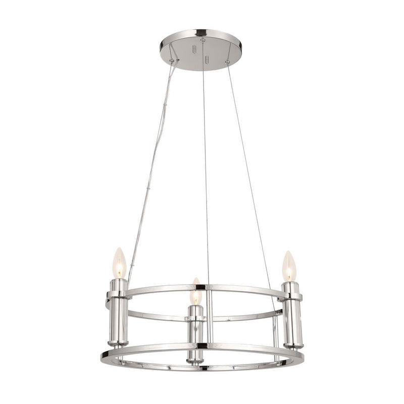 Rosalind 3-Light Mini Chandelier in Polished Nickel