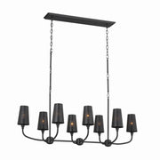 Adeena 8-Light Linear Chandelier in Black