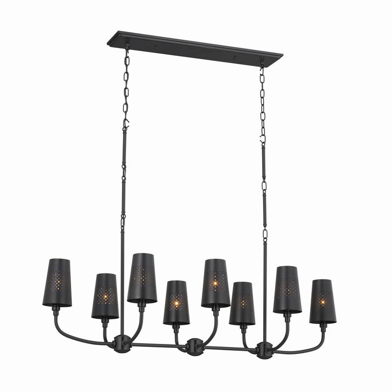 Adeena 8-Light Linear Chandelier in Black