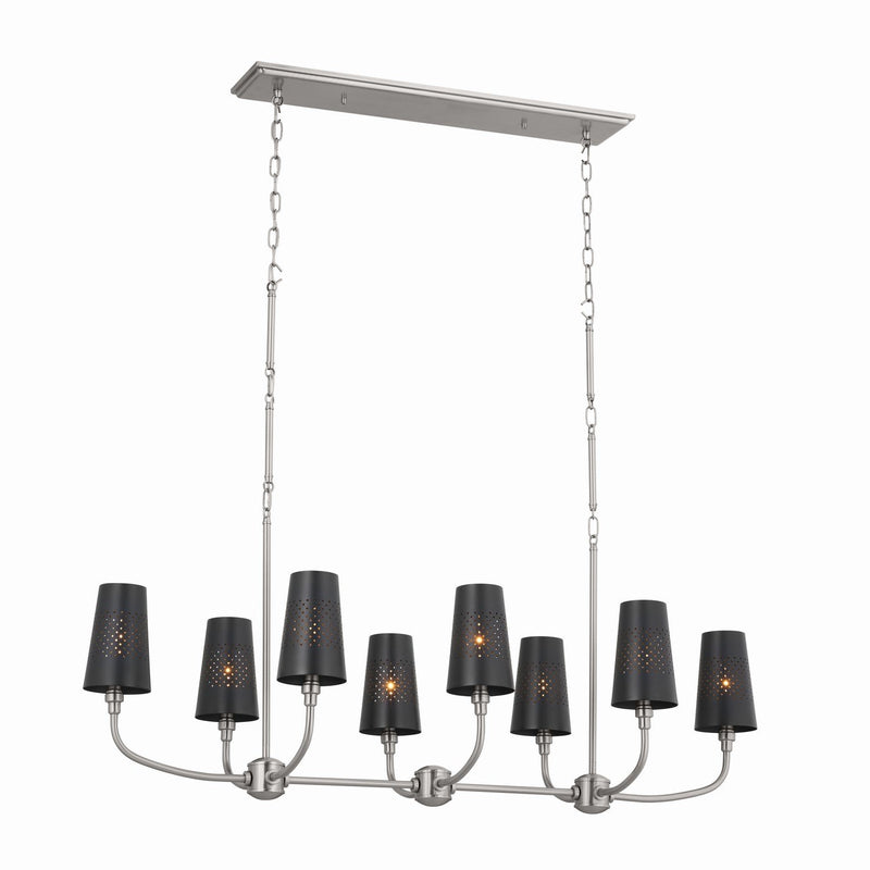 Adeena 8-Light Linear Chandelier in Classic Pewter