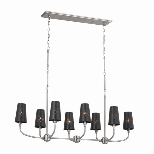 Adeena 8-Light Linear Chandelier in Classic Pewter