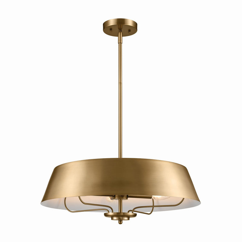 Luella 4-Light Convertible Pendant in Brushed Natural Brass