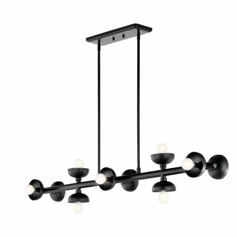 Palta 10-Light Linear Chandelier in Black