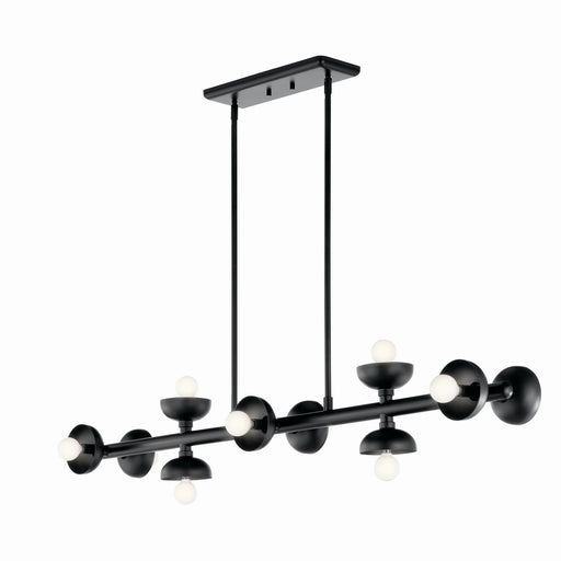 Palta 10-Light Linear Chandelier in Black