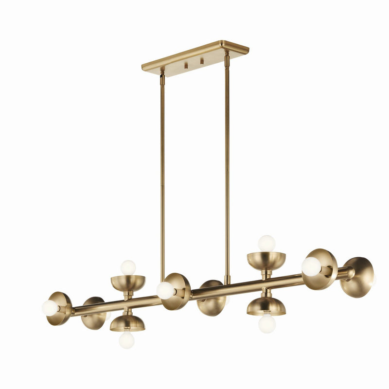 Palta 10-Light Linear Chandelier in Champagne Bronze