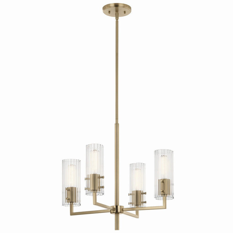 Velestino 4-Light Chandelier in Champagne Bronze