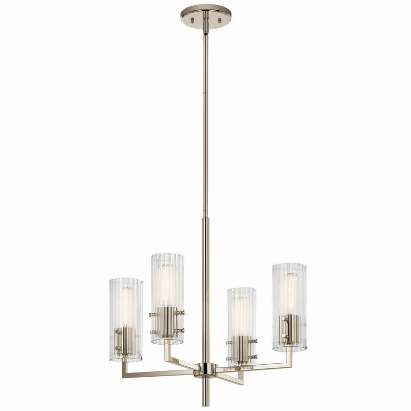 Velestino 4-Light Chandelier in Polished Nickel