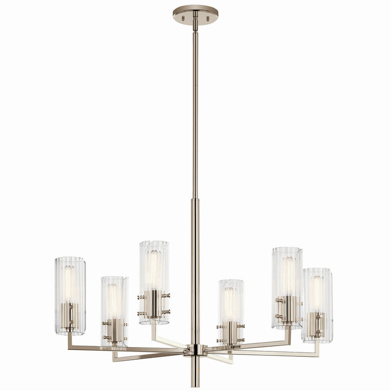 Velestino 6-Light Chandelier in Polished Nickel