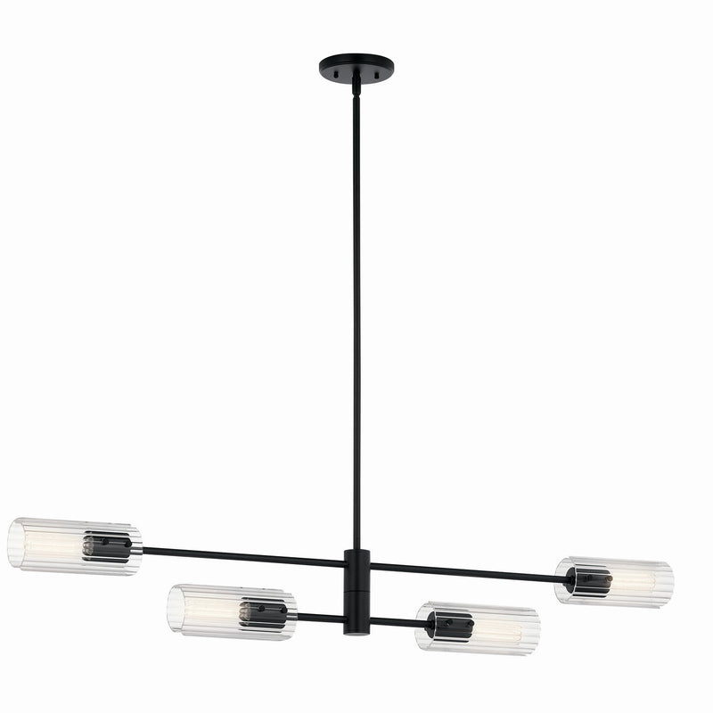 Velestino 4-Light Linear Chandelier in Black