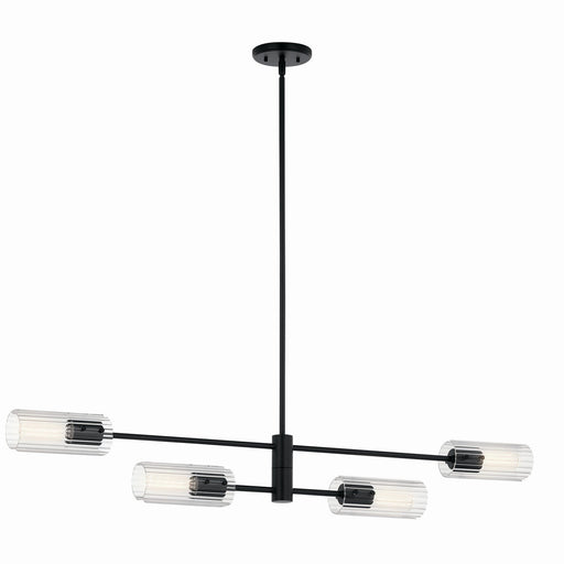 Velestino 4-Light Linear Chandelier in Black