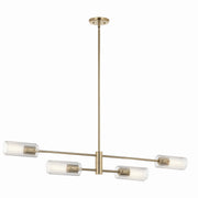 Velestino 4-Light Linear Chandelier in Champagne Bronze