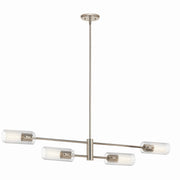 Velestino 4-Light Linear Chandelier in Polished Nickel