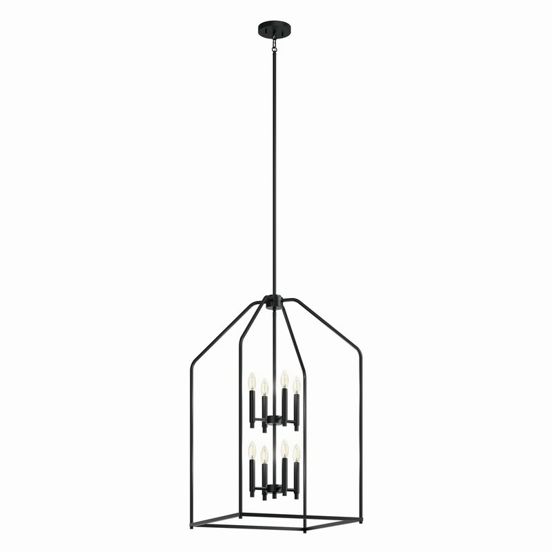 Madden Eight Light Foyer Pendant in Black