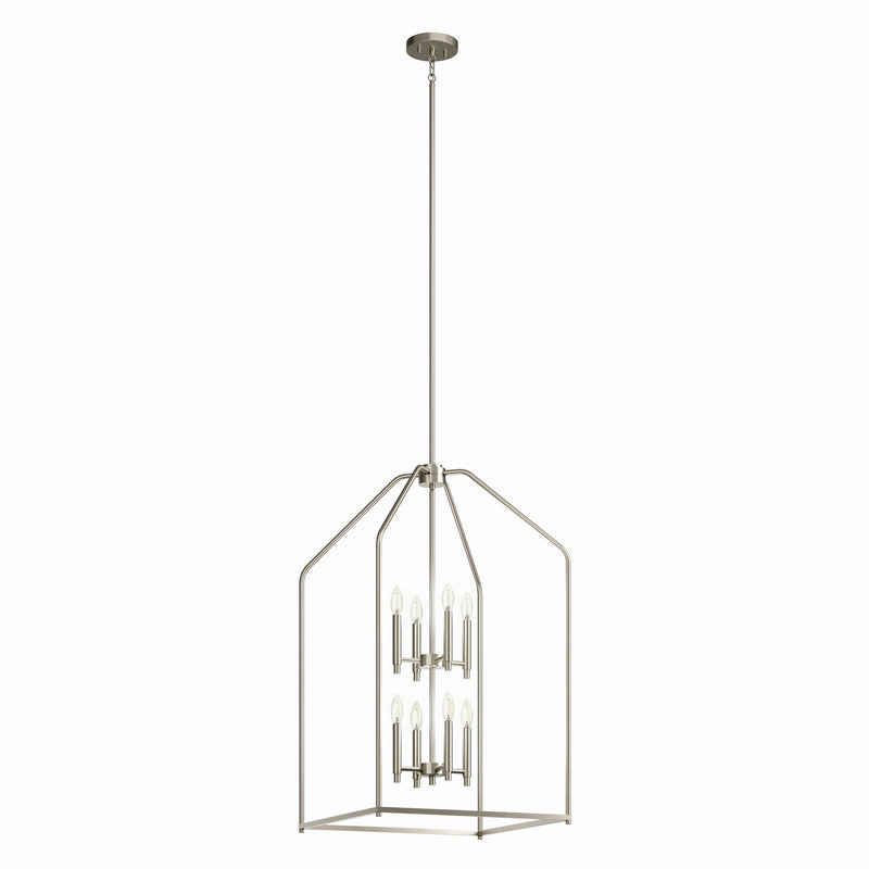 Madden Eight Light Foyer Pendant in Brushed Nickel