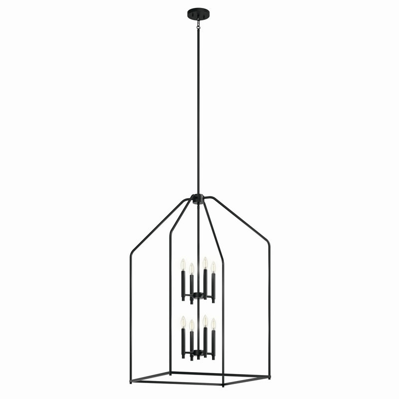 Madden Eight Light Foyer Pendant in Black