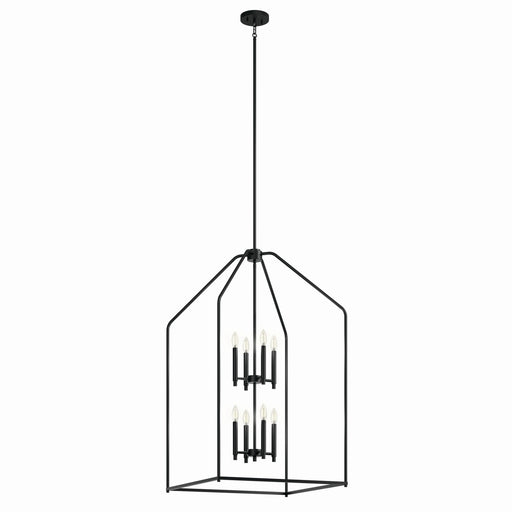 Madden Eight Light Foyer Pendant in Black