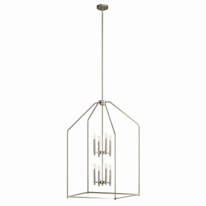 Madden Eight Light Foyer Pendant in Brushed Nickel