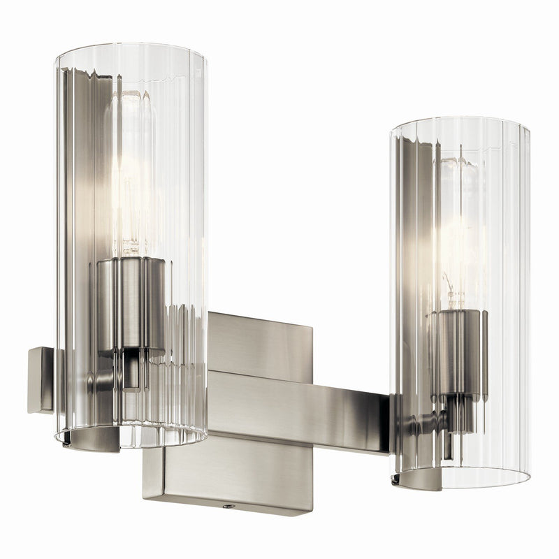 Jemsa 2-Light Bath Vanity Light in Brushed Nickel