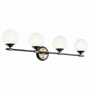 Benno 4-Light Bath Vanity Light in Black & Champagne Bronze