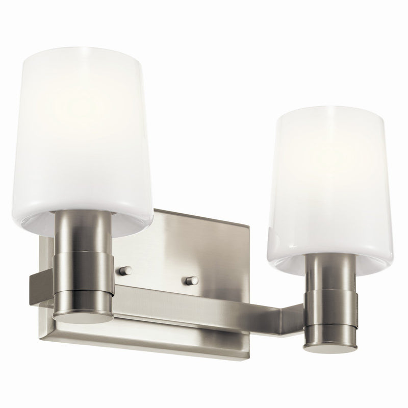Adani 2-Light Bath Vanity Light in Brushed Nickel