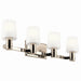 Adani Four Light Vanity in Polished Nickel