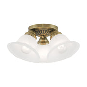 Edgemont 3-Light Semi-Flush Mount in Antique Brass
