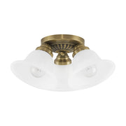 Edgemont 3-Light Semi-Flush Mount in Antique Brass