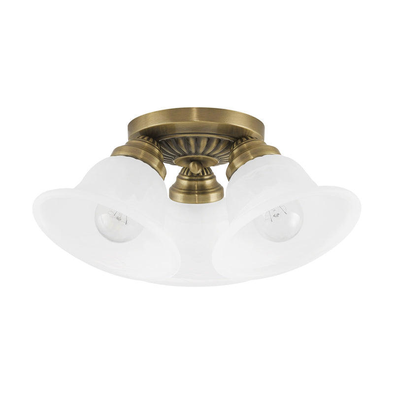 Edgemont 3-Light Semi-Flush Mount in Antique Brass