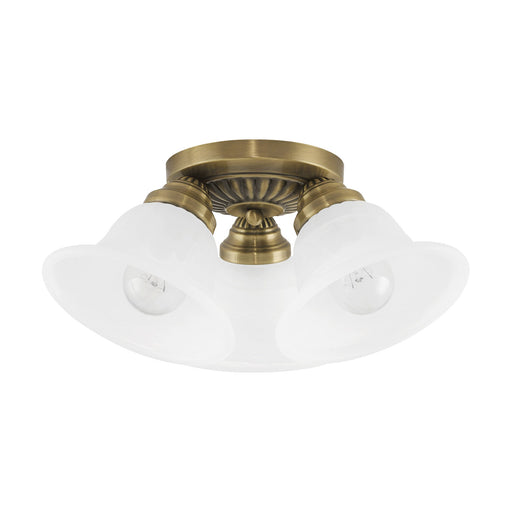 Edgemont 3-Light Semi-Flush Mount in Antique Brass