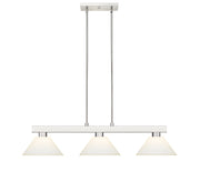 Cobalt 3 Light Billiard, Glass Shades (A14) in Brushed Nickel