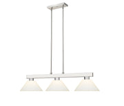 Cobalt 3 Light Billiard, Glass Shades (A14) in Brushed Nickel