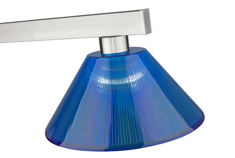 Cobalt 3 Light Billiard, Acrylic & Plastic Shades in Brushed Nickel