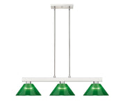 Cobalt 3 Light Billiard, Acrylic & Plastic Shades in Brushed Nickel