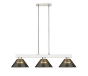 Cobalt 3 Light Billiard, Acrylic & Plastic Shades in Brushed Nickel