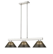 Cobalt 3 Light Billiard, Acrylic & Plastic Shades in Brushed Nickel