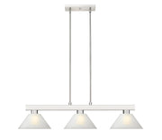 Cobalt 3 Light Billiard, Glass Shades (A14) in Brushed Nickel