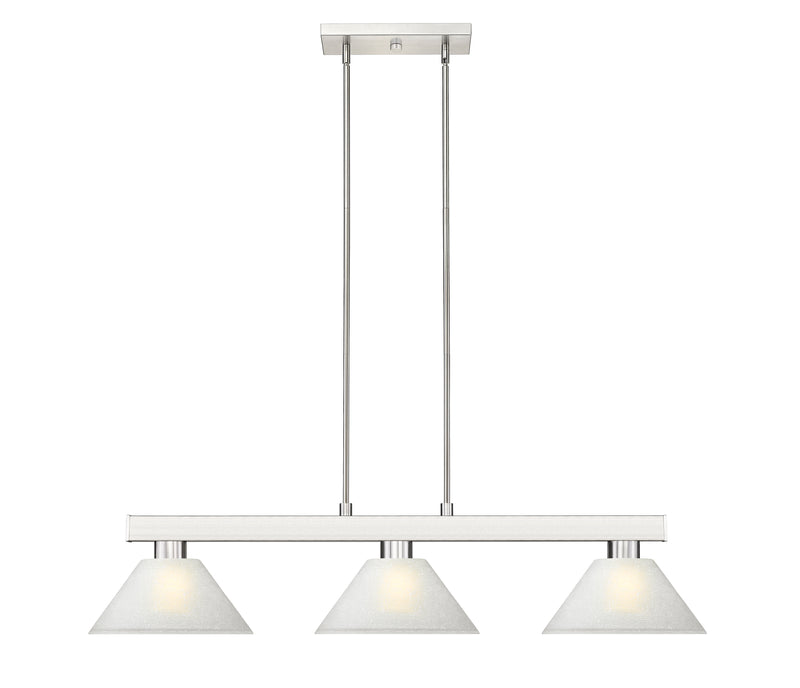 Cobalt 3 Light Billiard, Glass Shades (A14) in Brushed Nickel