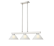 Cobalt 3 Light Billiard, Glass Shades (A14) in Brushed Nickel