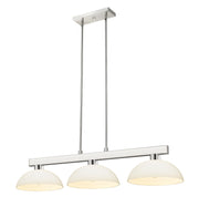 Cobalt 3 Light Billiard, Glass Shades (D14) in Brushed Nickel