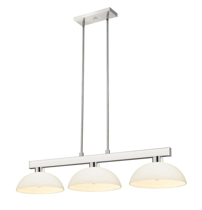 Cobalt 3 Light Billiard, Glass Shades (D14) in Brushed Nickel