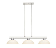 Cobalt 3 Light Billiard, Glass Shades (D14) in Brushed Nickel
