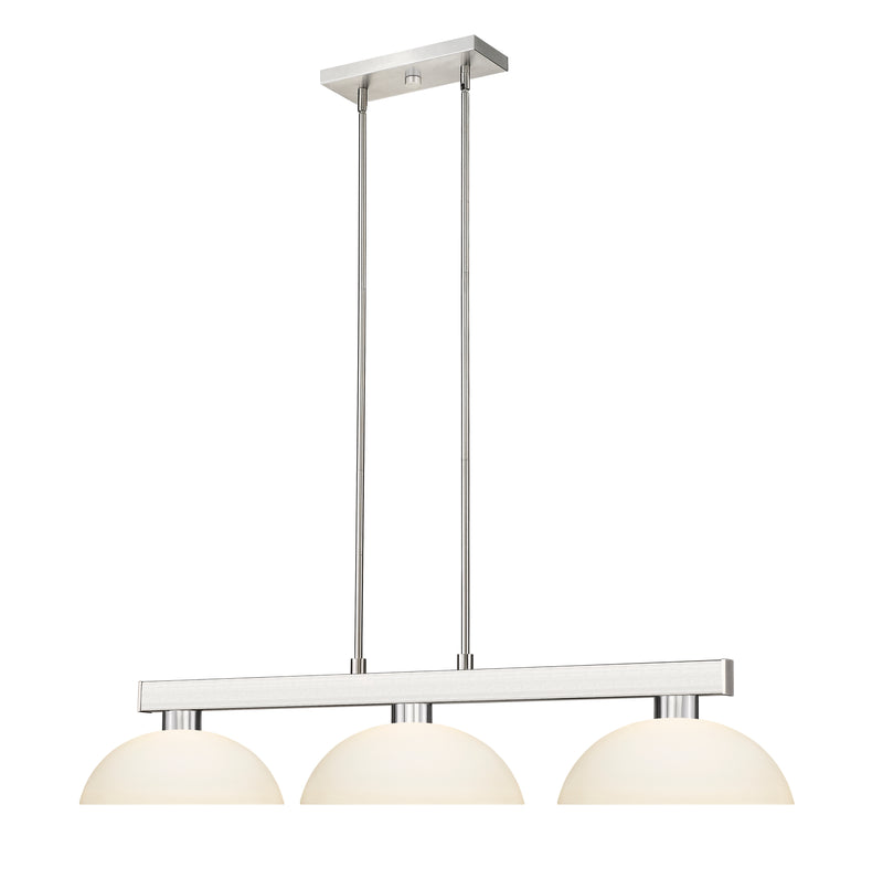Cobalt 3 Light Billiard, Glass Shades (D14) in Brushed Nickel