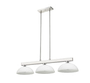 Cobalt 3 Light Billiard, Glass Shades (D14) in Brushed Nickel