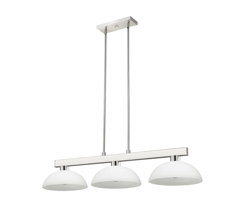 Cobalt 3 Light Billiard, Glass Shades (D14) in Brushed Nickel