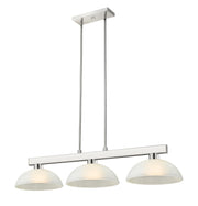 Cobalt 3 Light Billiard, Glass Shades (D14) in Brushed Nickel