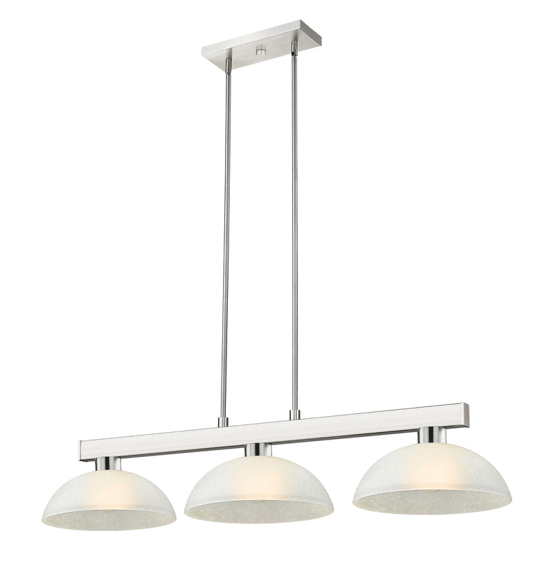Cobalt 3 Light Billiard, Glass Shades (D14) in Brushed Nickel