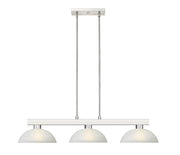 Cobalt 3 Light Billiard, Glass Shades (D14) in Brushed Nickel