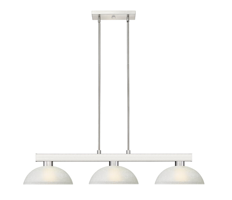 Cobalt 3 Light Billiard, Glass Shades (D14) in Brushed Nickel