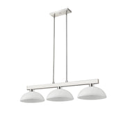 Cobalt 3 Light Billiard, Glass Shades (D14) in Brushed Nickel